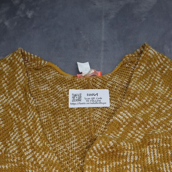 Banjul Sweater Womens S Yellow Long Sleeve Knitted Open Front Cardigan - Picture 7 of 16